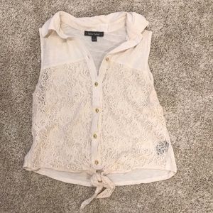 Cream button up tank